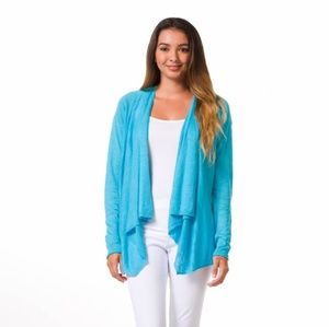Tori Richard front drape linen cardigan